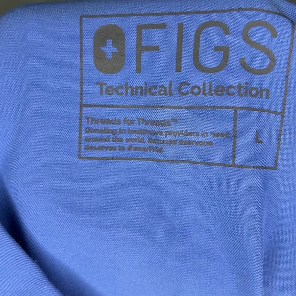Figs Leon Three Pocket Scrub Top Blue Short Sleeve V-Neck Men’s Size Large - Picture 7 of 11
